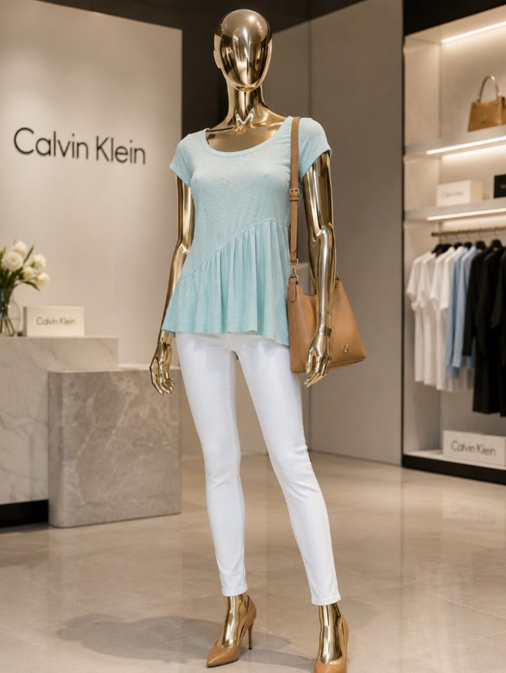 Calvin Klein Light Mint Crew Neck Tee